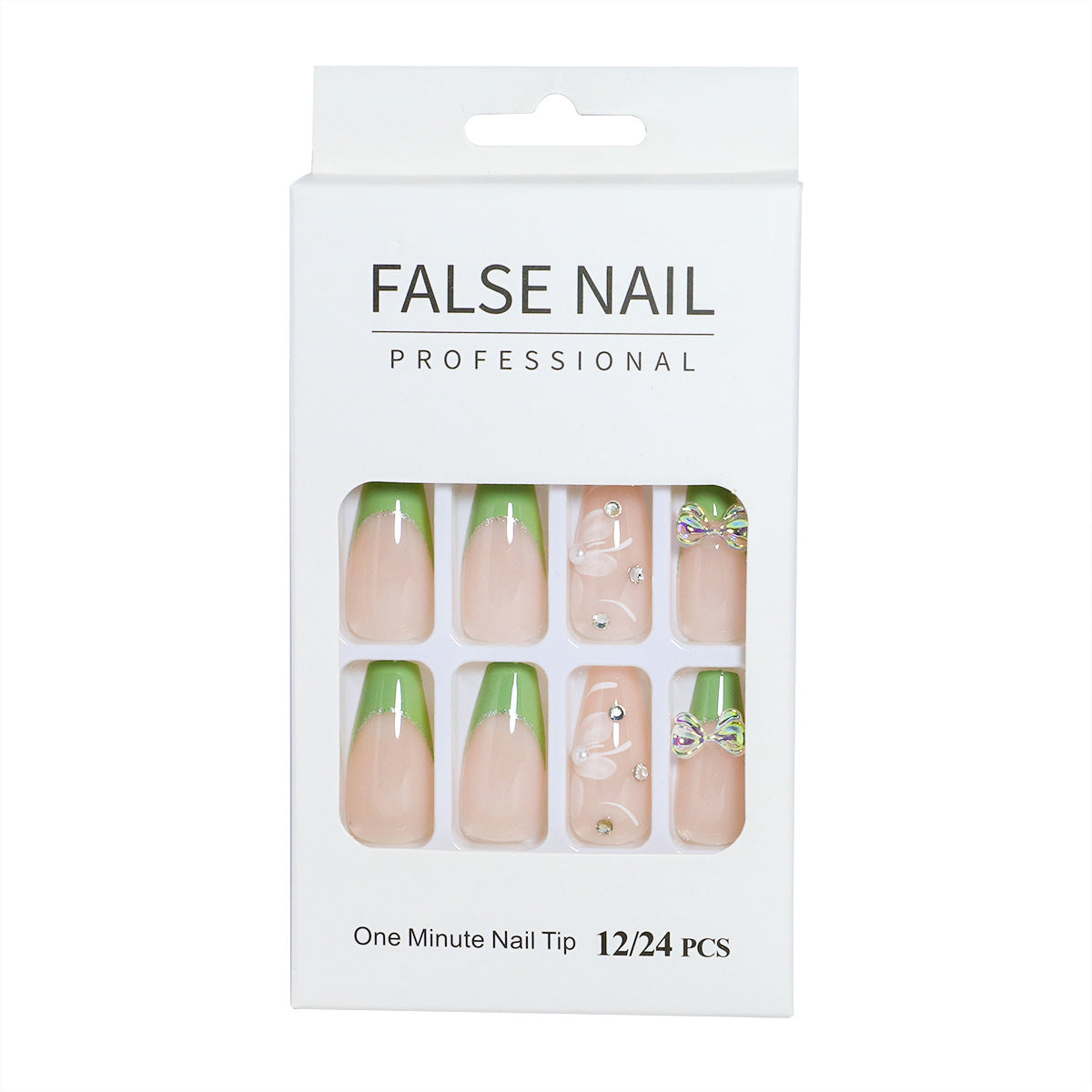 Dekorativer Press-On-Nagelset mit 3D-Akzenten Brehn