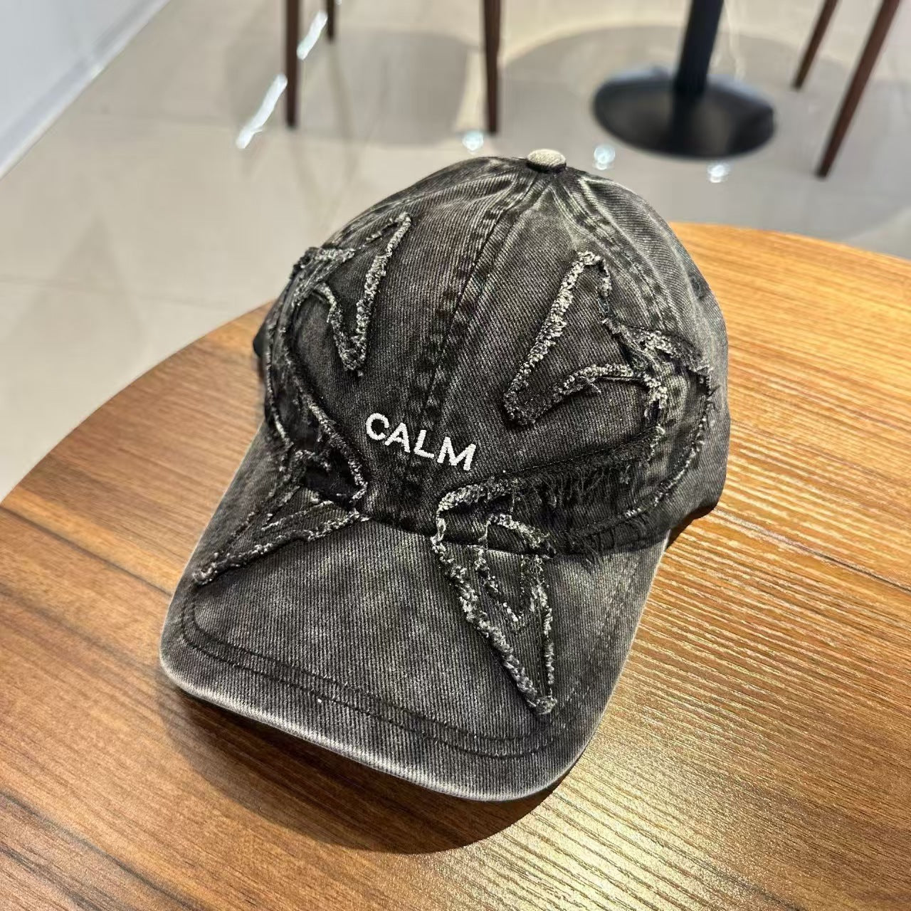 Unisex Distressed Denim Bestickte Kappe Brehn