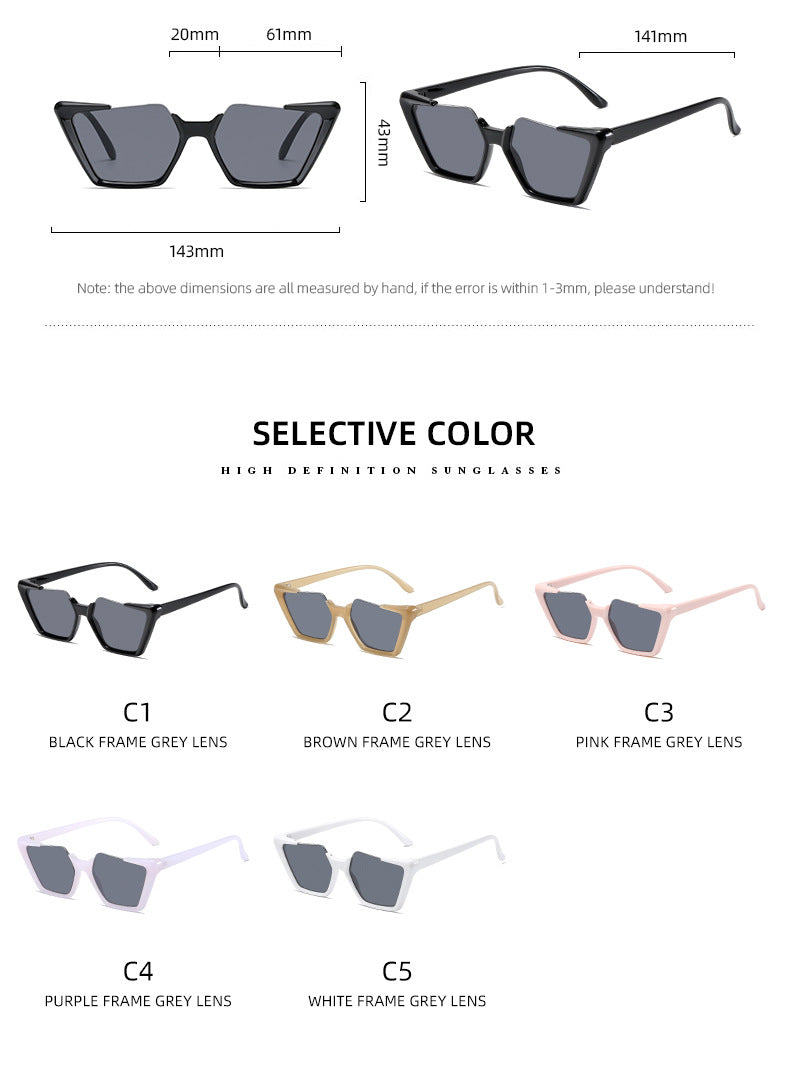 Damen moderne und stilvolle asymmetrische Sonnenbrille Brehn