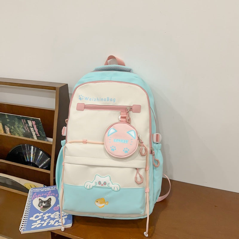 Verspielter Katzen-Design Schultasche