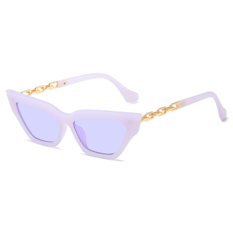 Damen edgy Katzenaugen-Sonnenbrille mit goldenen Details Brehn