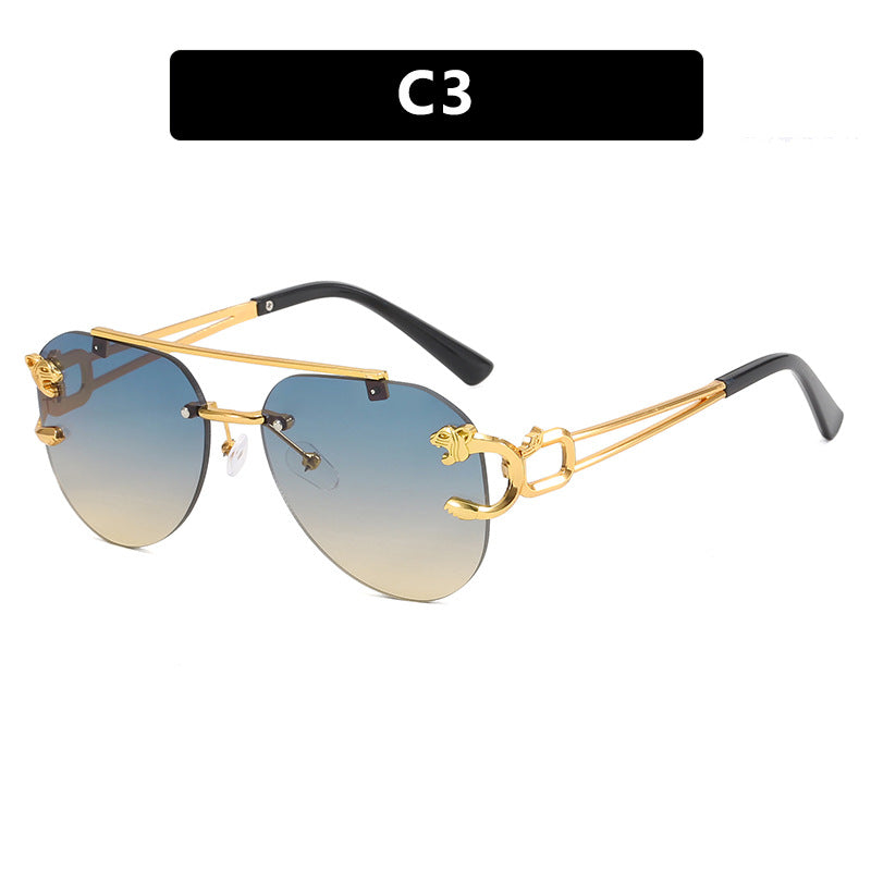 Damen ausgefallene runde Sonnenbrille mit dekorativen Details Brehn