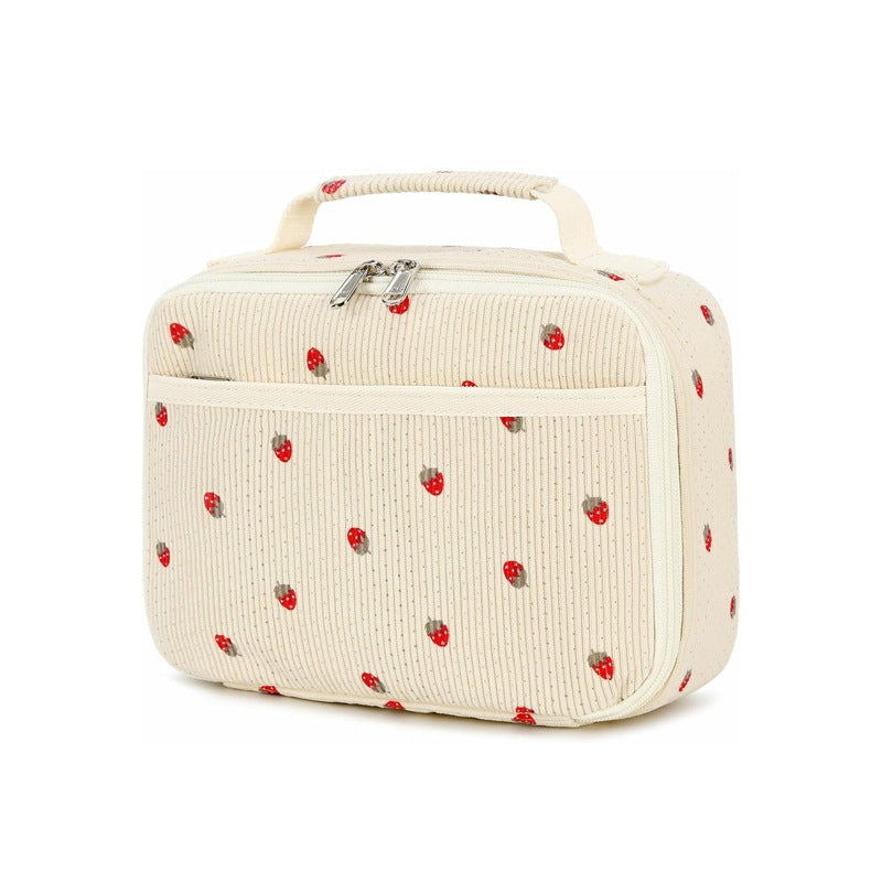 Erdbeerdruck isolierte Lunch-Tasche