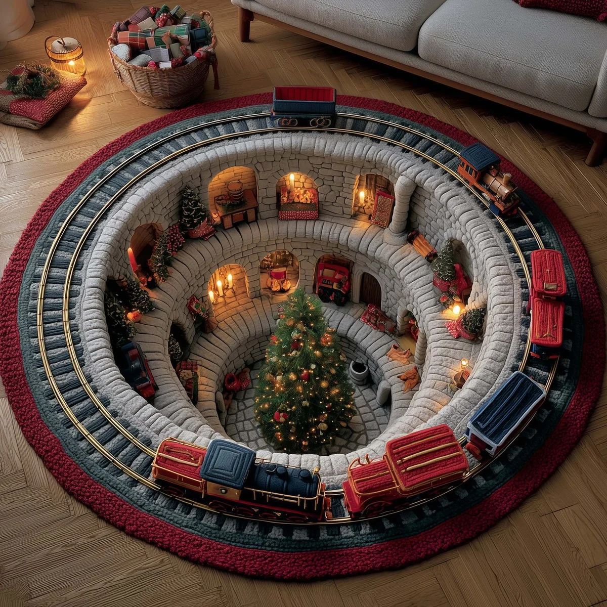 Weihnachts-Themen-Plüsch-Teppich