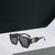 Damen Quadrat-Sonnenbrille mit auffälligem Muster und goldenen Akzenten Brehn