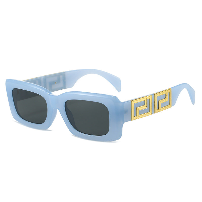 Damen elegante quadratische Sonnenbrille mit luxuriösem Goldakzent Brehn