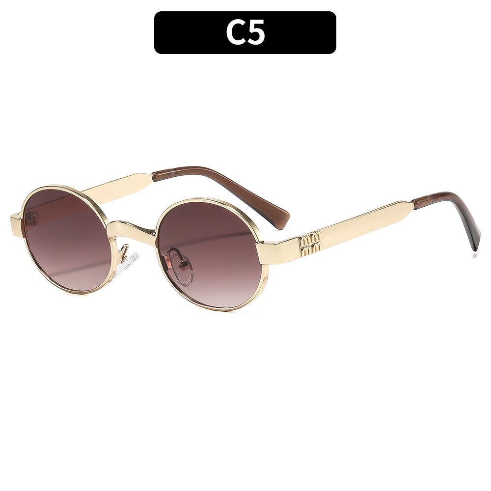 Vintage-Inspirierte Runde Rahmen Sonnenbrille