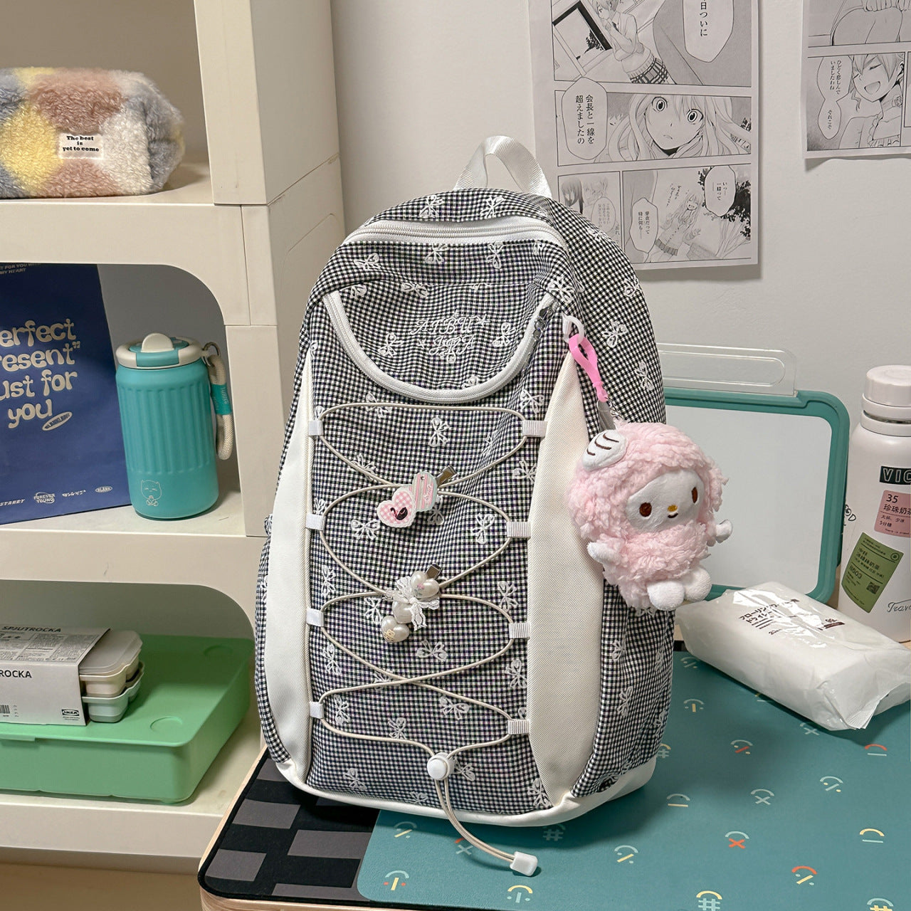 Dekorativer Blumenmuster Rucksack