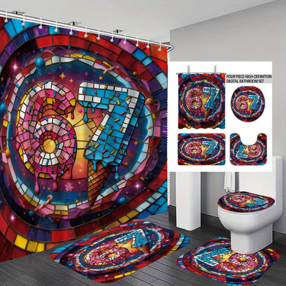 Buntes Dessert-Themen Badezimmer Set Brehn