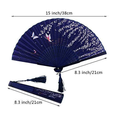 Damen Eleganter handgefertigter Fächer mit floralen Motiven Brehn