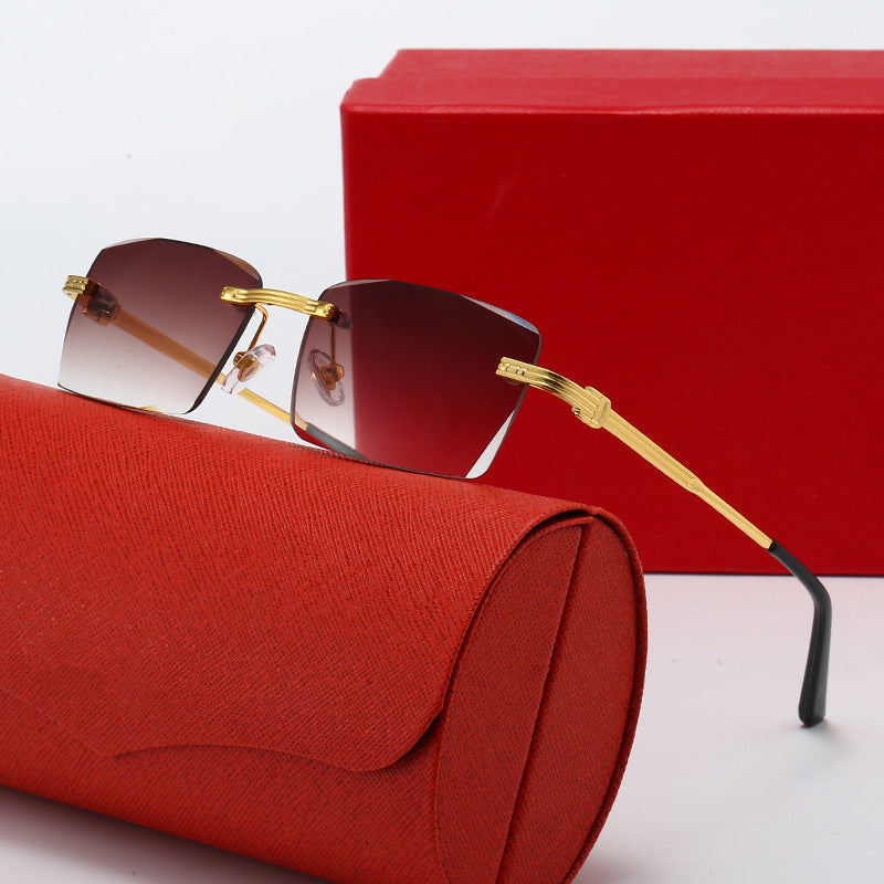 Damen exklusive geometrische Sonnenbrille mit luxuriösen Metallrahmen und polarisierenden Gläsern Brehn