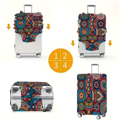 Unisex nan elastische Kofferhülle mit Mandala-Muster und Teleskopgriff-Kompatibilität Brehn