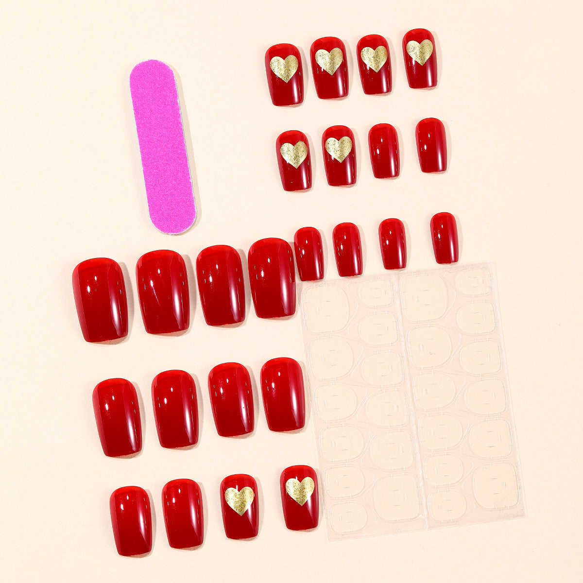 Herz-verziertes Nagelkunstset Brehn