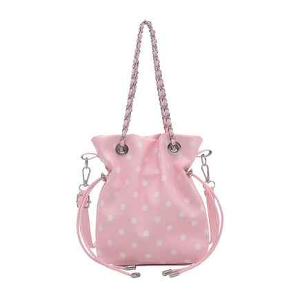 Punktmuster Kordelzug Eimer Tasche