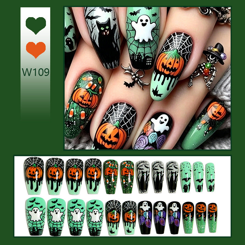 Kunstnagelset mit gruseligen Halloween-Motiven Brehn