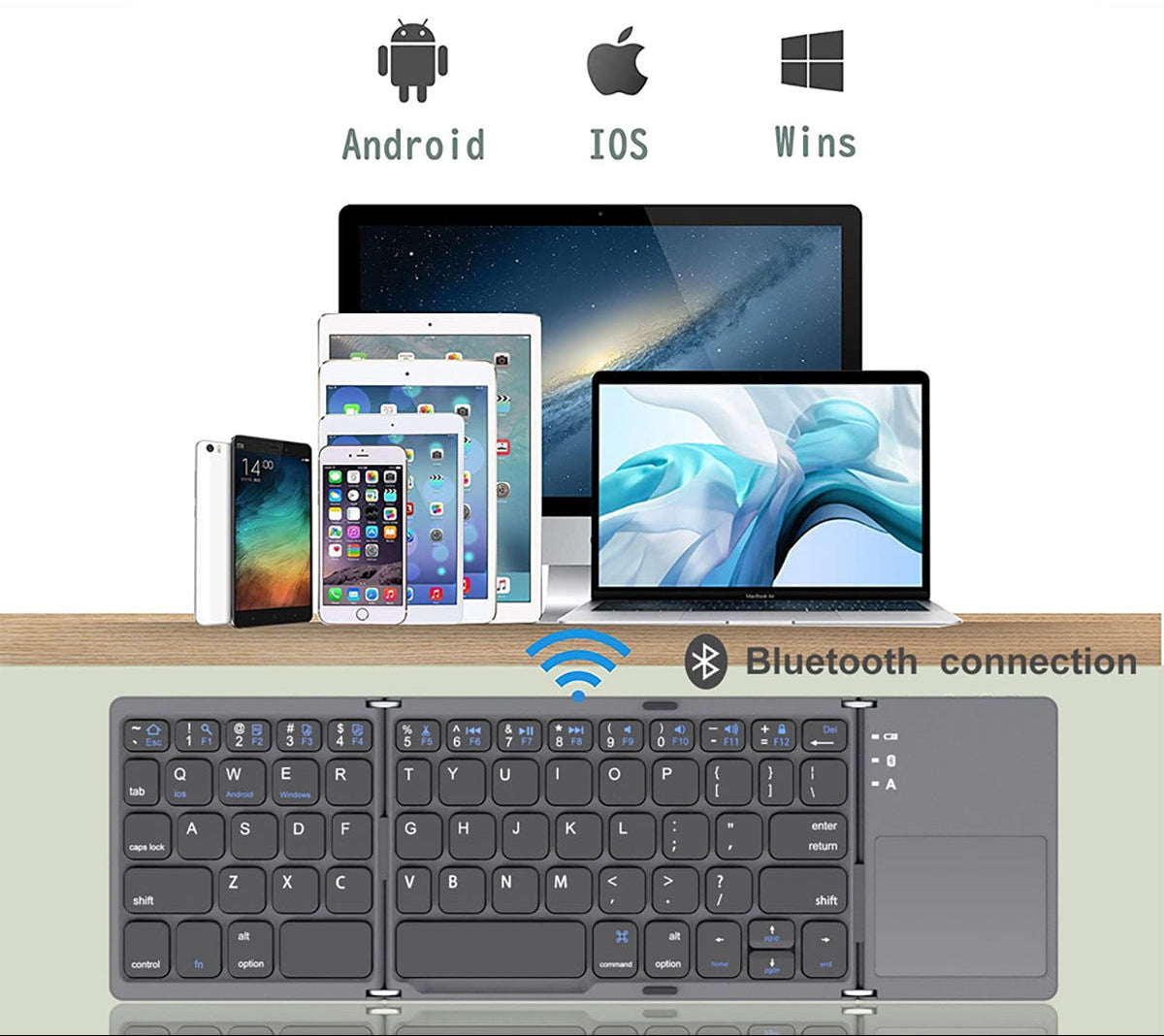 Kompakte faltbare Tastatur Brehn
