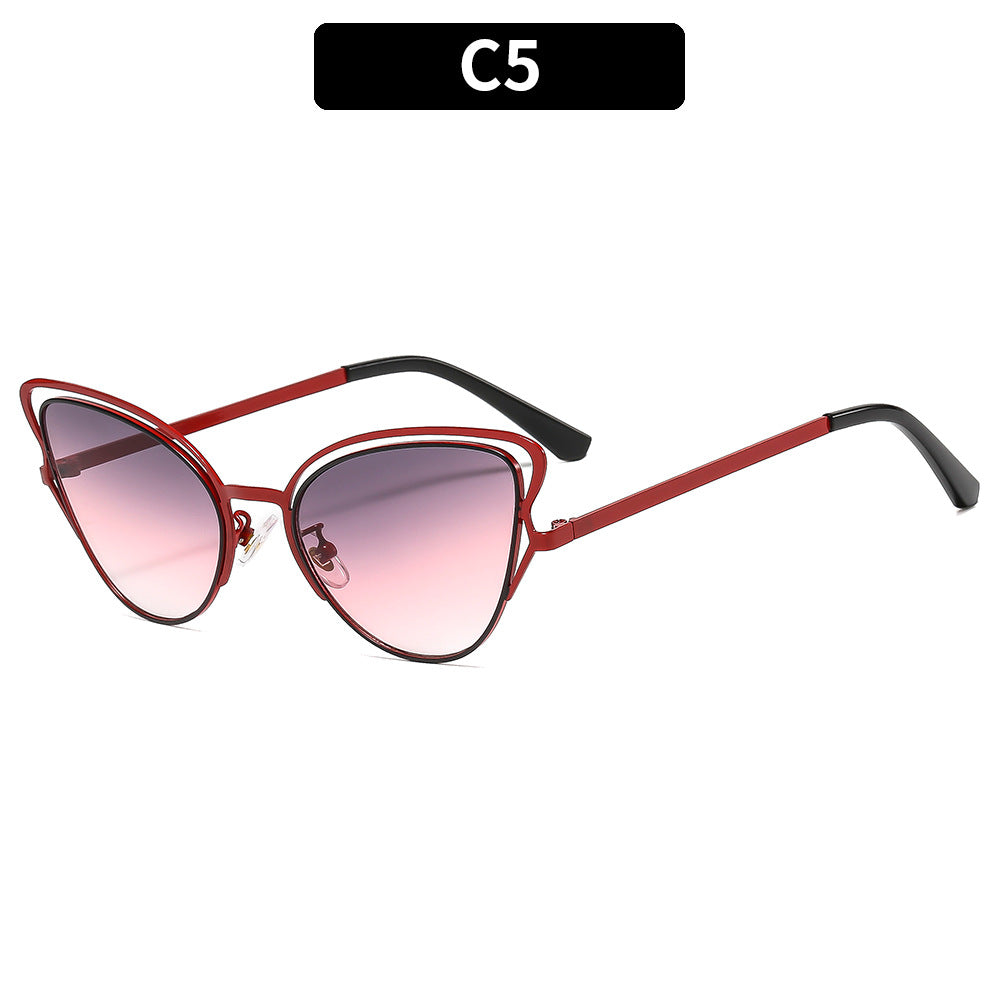 Damen Cat-Eye Sonnenbrille mit luxuriösem Metallrahmen und hochwertigen Verlaufsgläsern Brehn