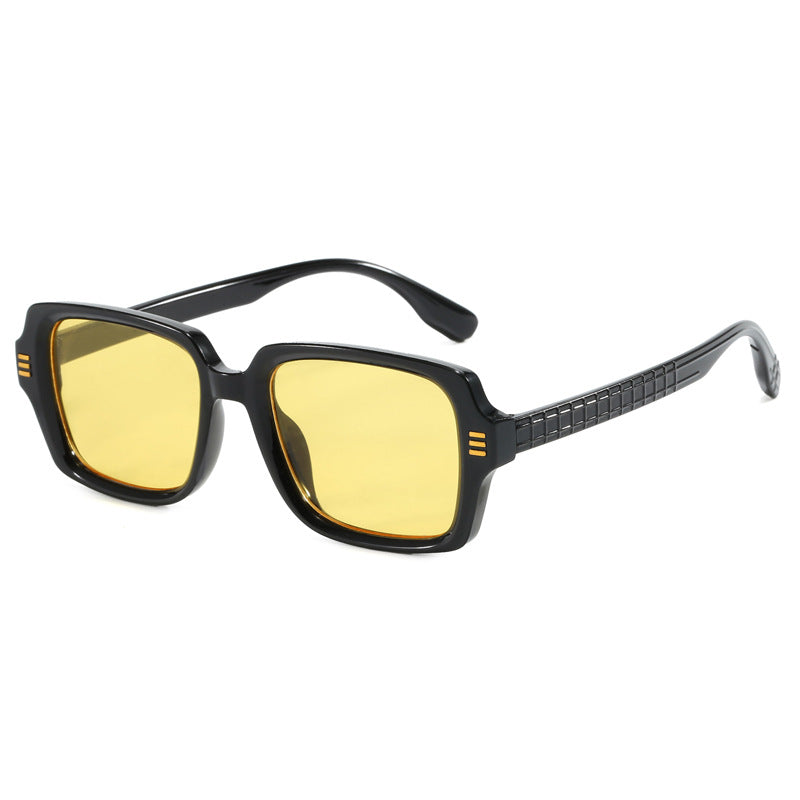 Damen modische quadratische Sonnenbrille mit strukturiertem Rahmen Brehn