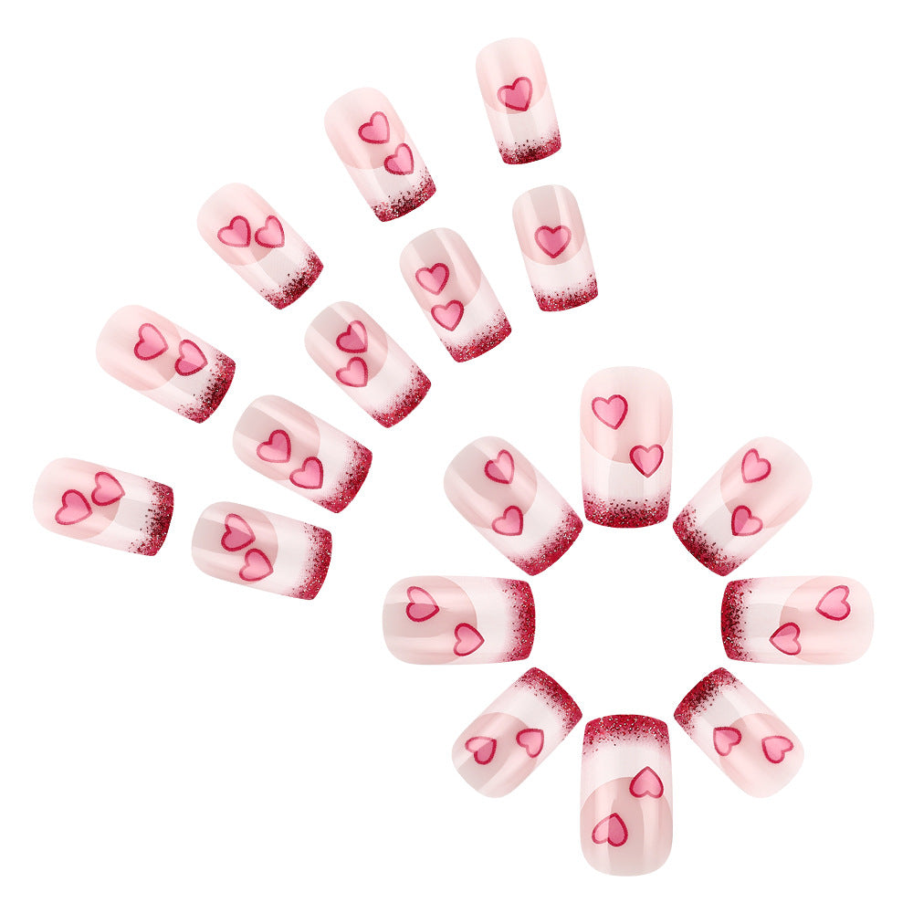 Herz-verschönertes Acryl-Nagelkunst-Set Brehn