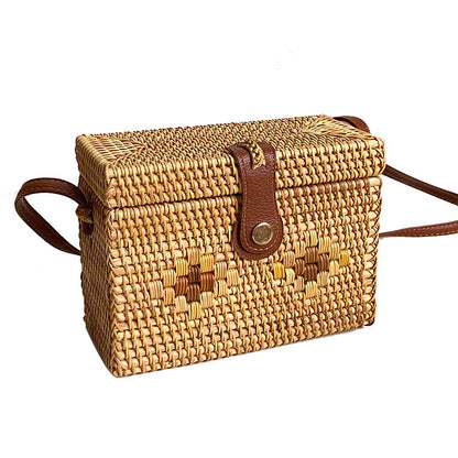 Handgefertigte Tragetasche aus geflochtenem Rattan Brehn