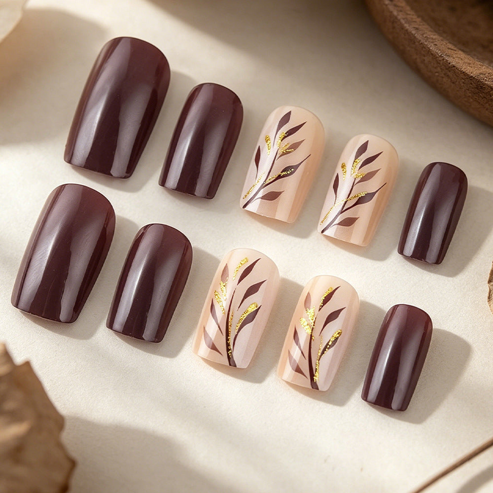Elegante Botanische Nagelkunst Press-On Set Brehn