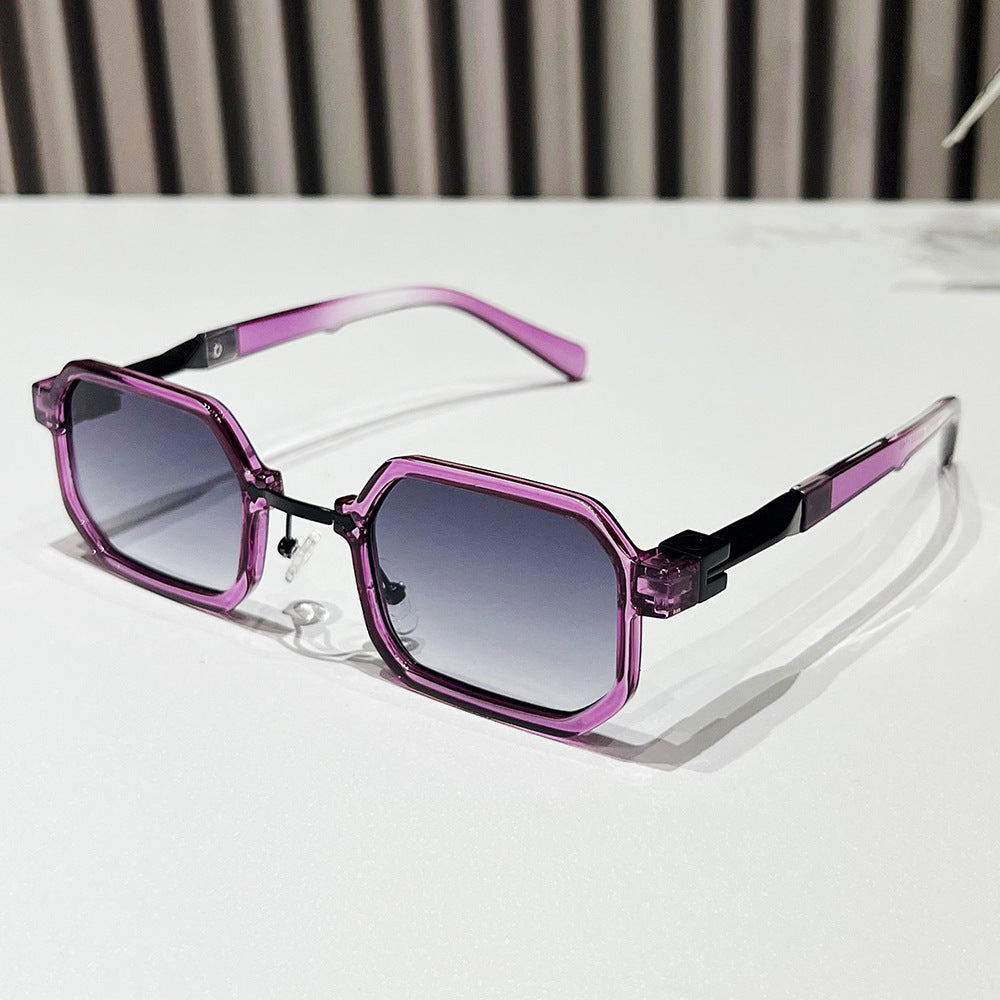 Moderne geometrische rechteckige Sonnenbrille Brehn