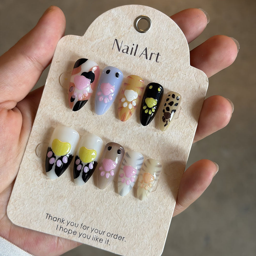 Verspieltes Muster Press-On Nagelkunst Set Brehn