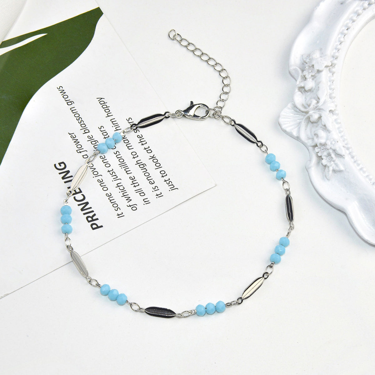 Elegante Perlen- Fußkette Brehn