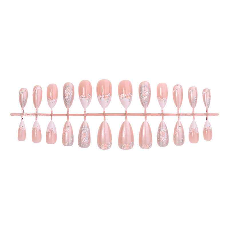Elegantes florales Press-On-Nagelkunst-Set Brehn