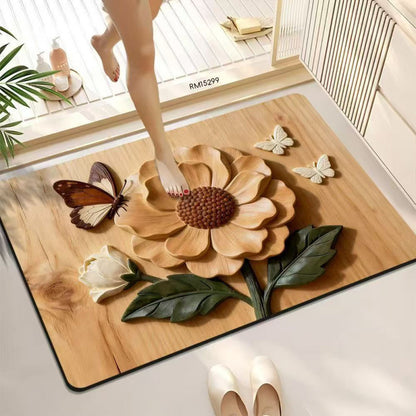 3D Schmetterlingsmuster Badmatte