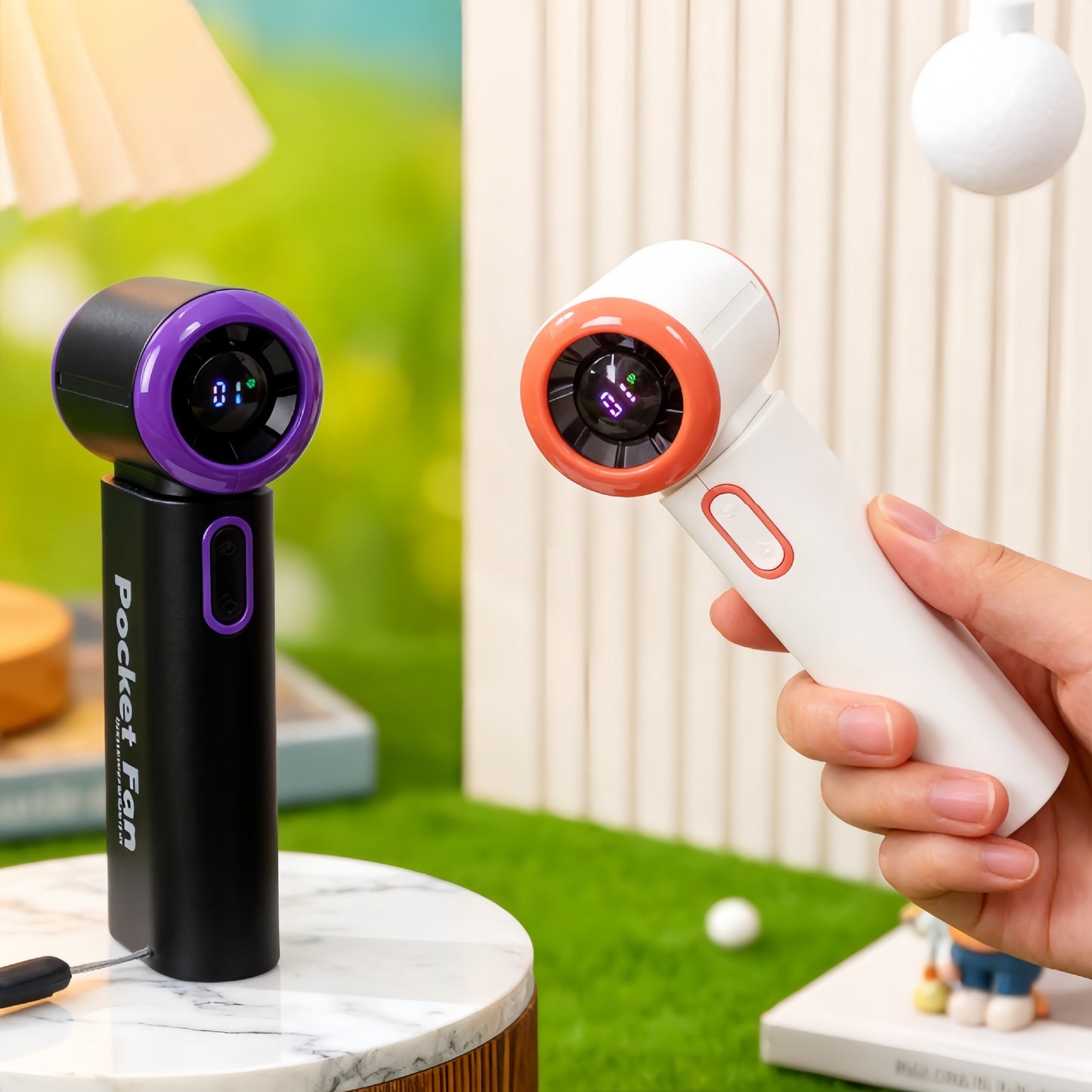 Damen Tragbarer Mini-Lüfter mit LCD-Anzeige Brehn