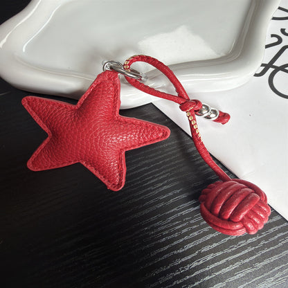 Leder Stern Charm Schlüsselanhänger Brehn