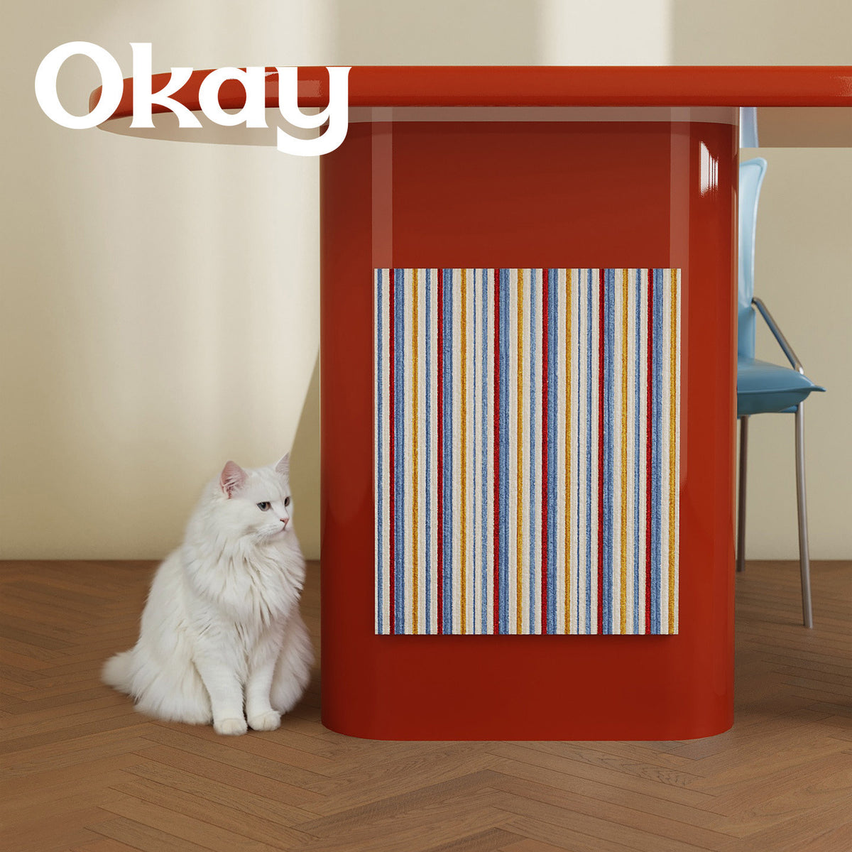 Kitchen Cabinet-Mounted Absorbent Striped Microfiber Dish Panel