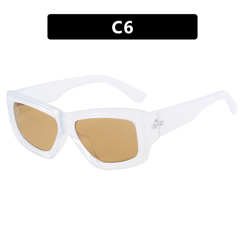 Damen trendige quadratische Sonnenbrille mit transparentem Rahmen und komfortablen Gläsern Brehn