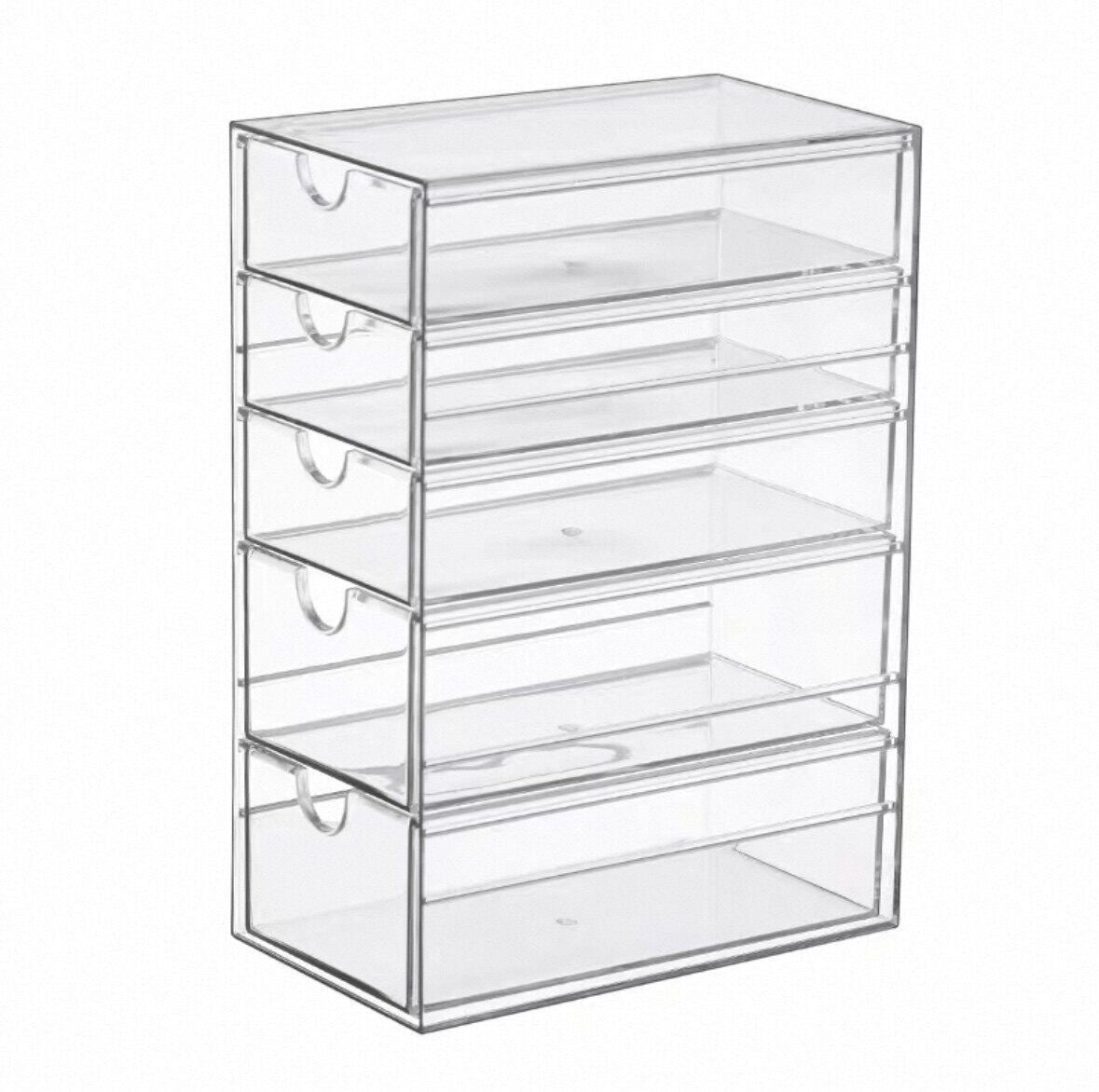 Klarer Acryl-Aufbewahrungsorganizer mit 5 Schubladen