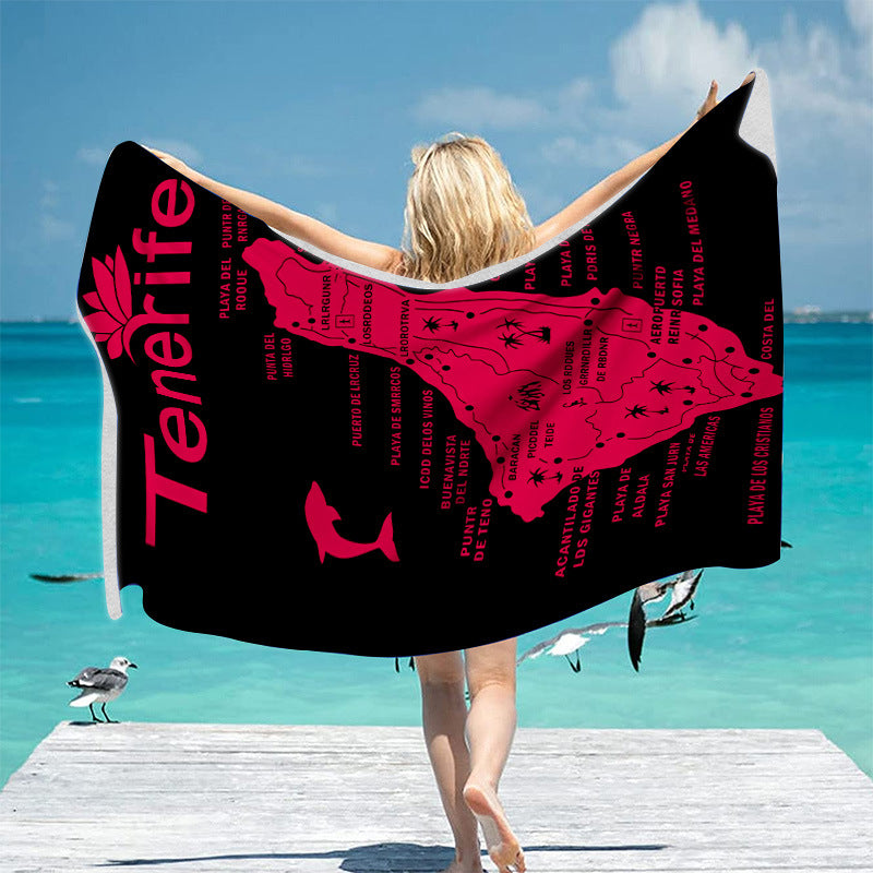 Strandtuch mit einzigartigem geografischen Motiven Brehn