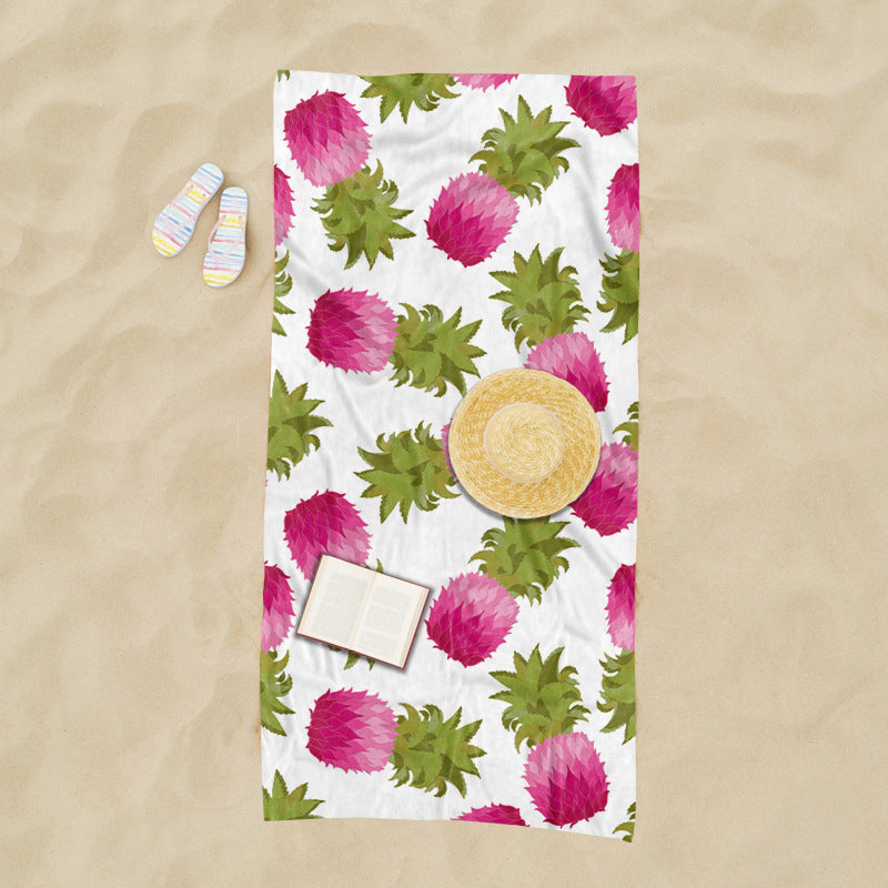 Strandtuch mit exotischem Ananas- und Palmenmuster Brehn
