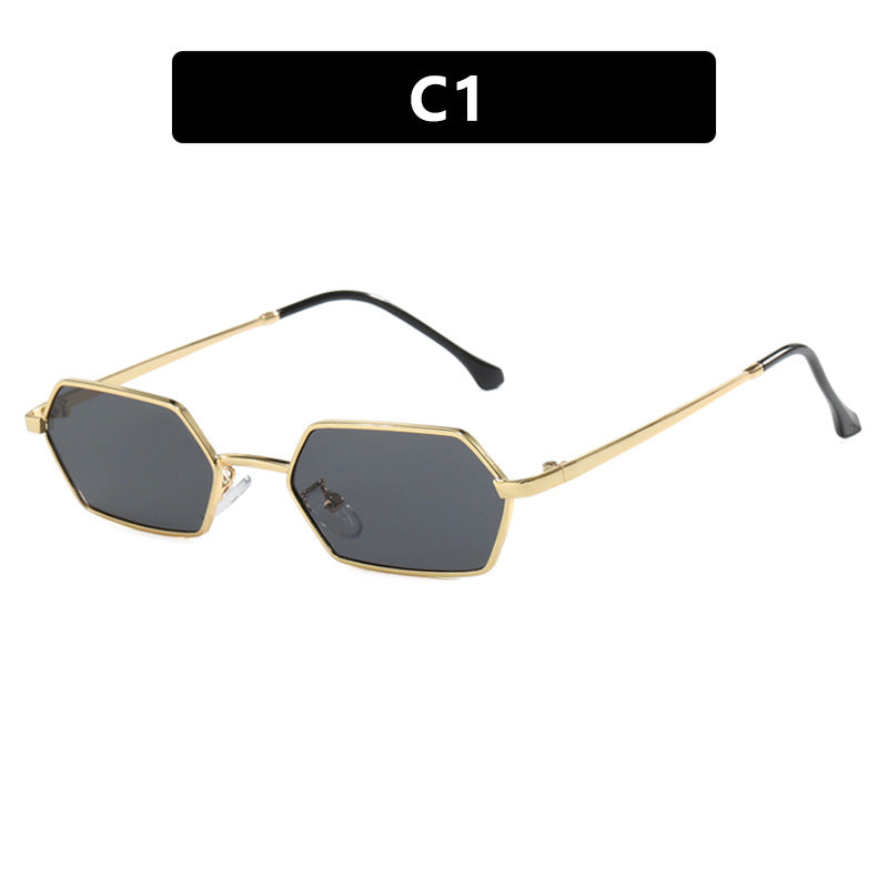 Damen hexagonale Sonnenbrille mit elegantem Metallrahmen und UV-Schutz Brehn
