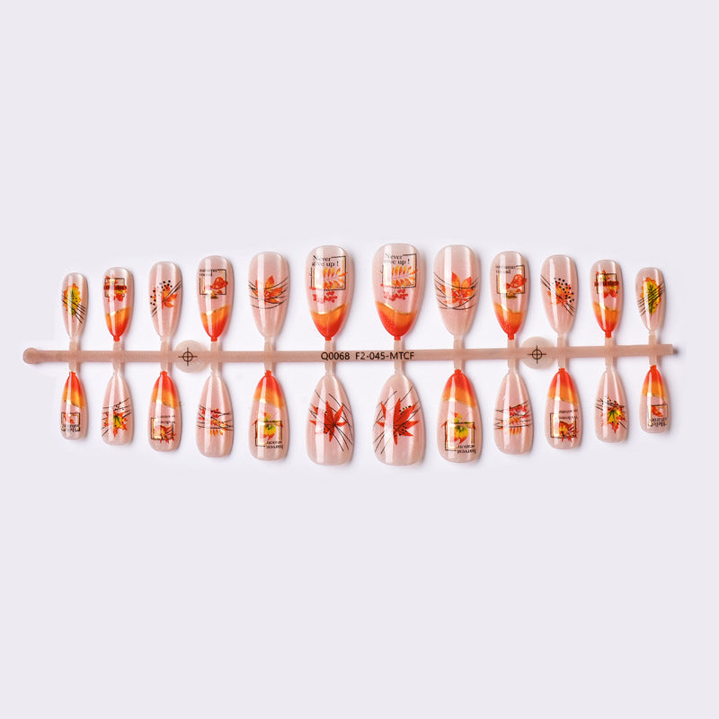 Herbst-Themen Dekorative Press-On Nail Art Brehn