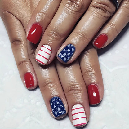 Patriotische Gel-Nagelkunstverlängerungen Brehn