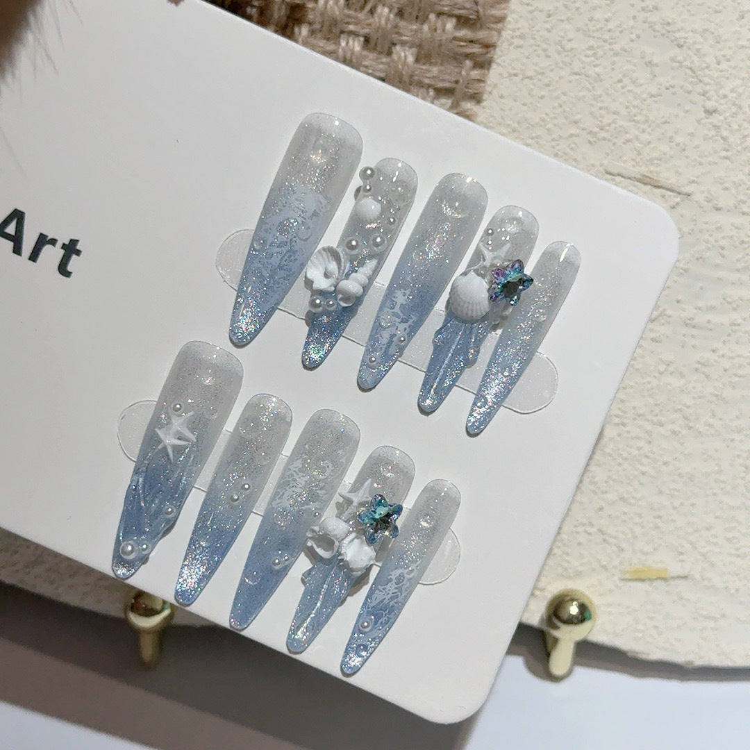 Küsten-Themen Dekorative Press-On Nail Art Set