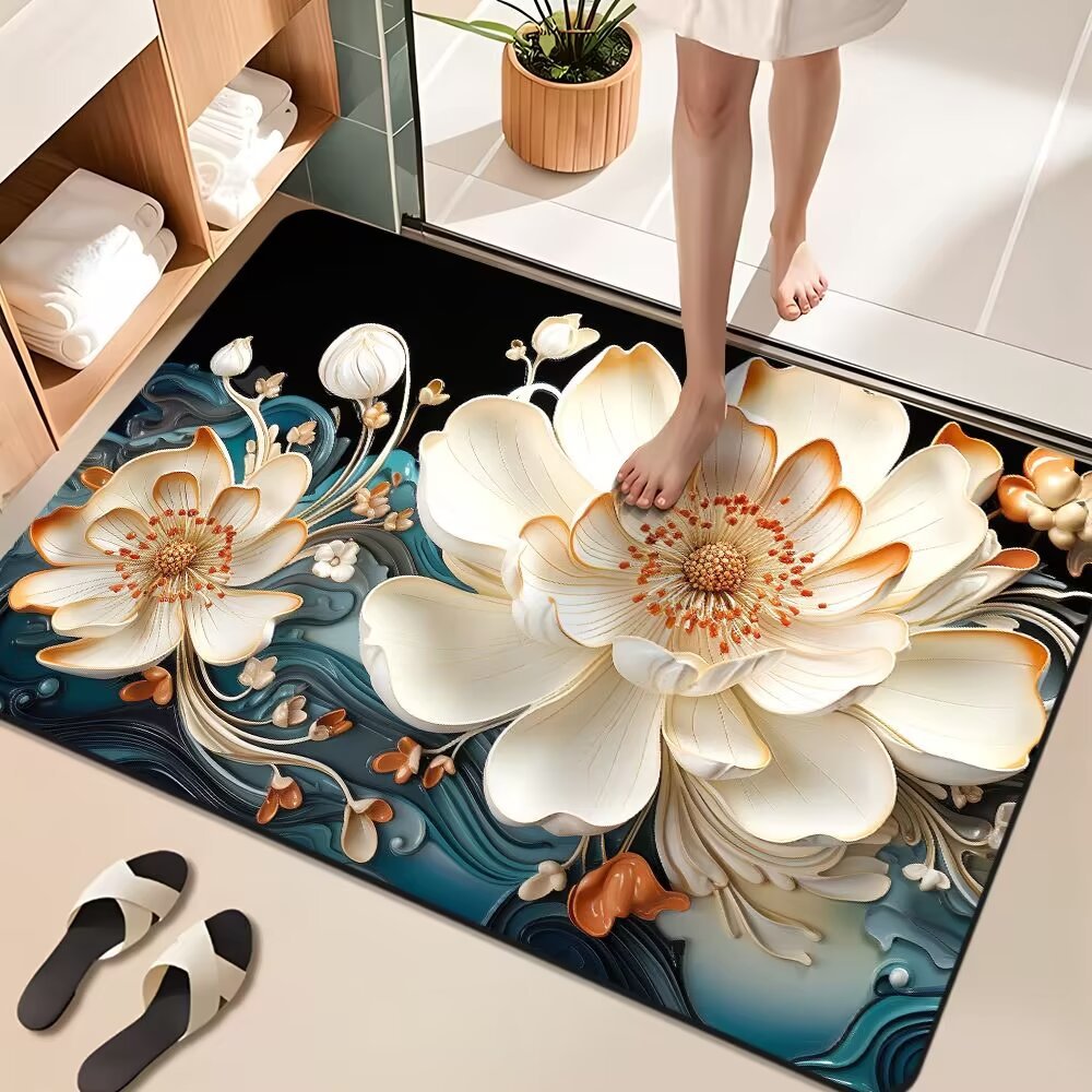 Floral Design Badezimmermatte Brehn