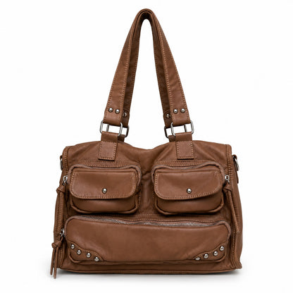 Multitaschen-Leder-Satteltasche