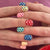 Kunstnagelset mit bunten Punkten und fröhlichen Designs Brehn
