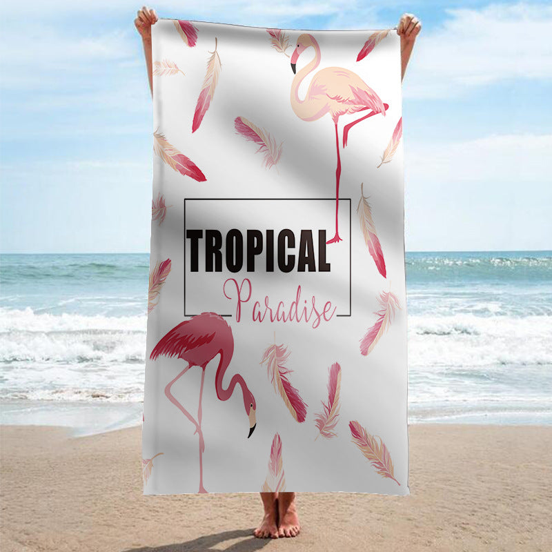 Strandtuch mit tropischem Flamingo-Muster Brehn