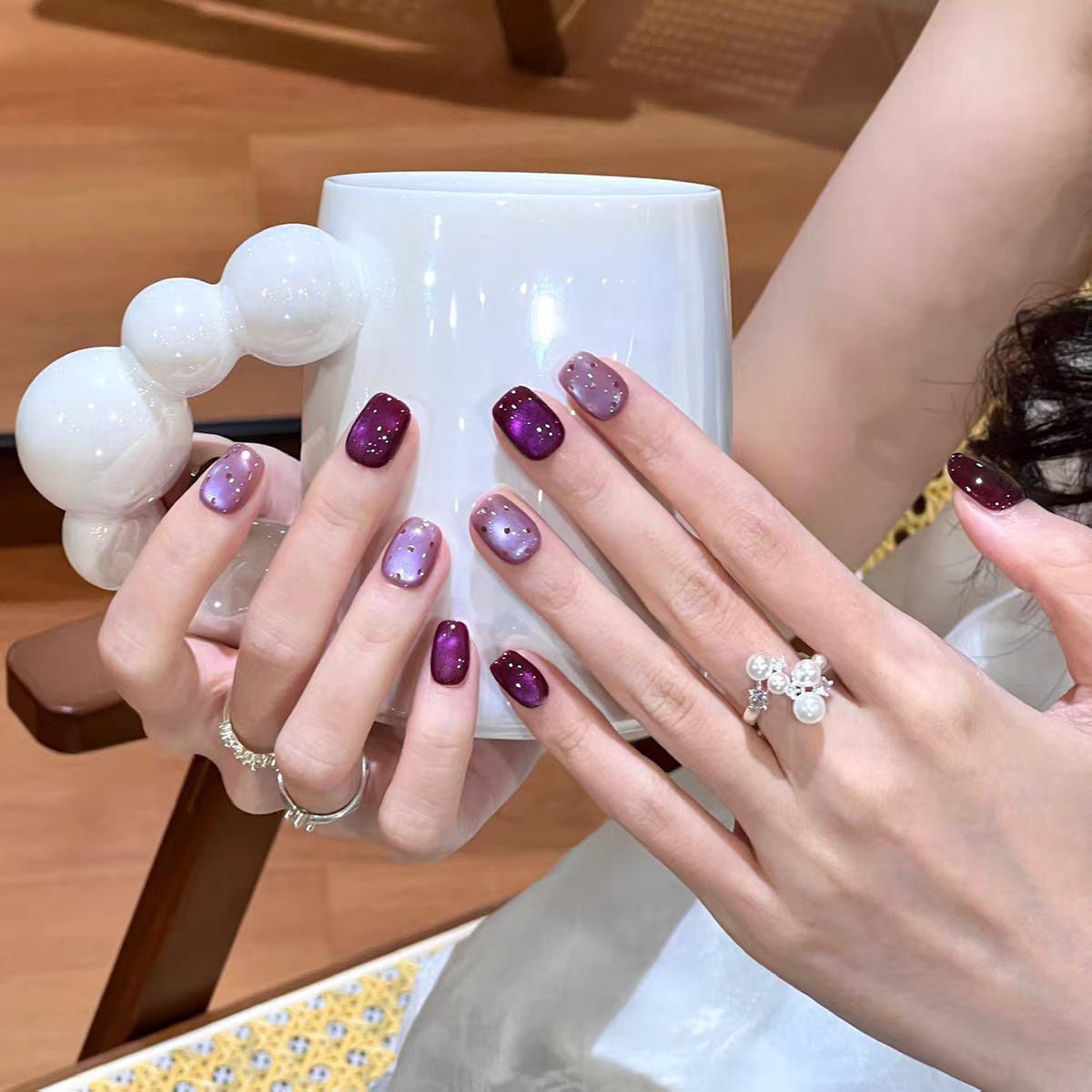 Ombre Glitzernde Press-On Nägel Brehn