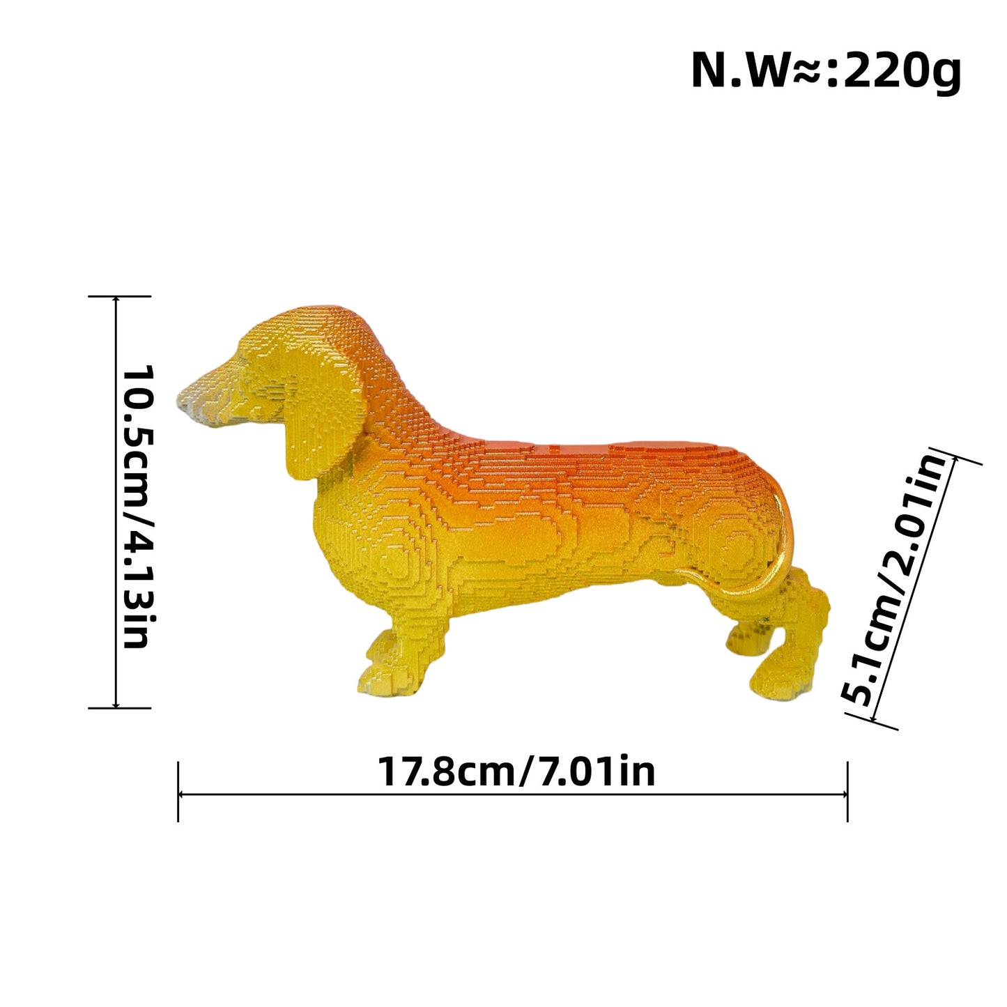 Verspielte Dekofigur eines süßen Dachshunds Brehn
