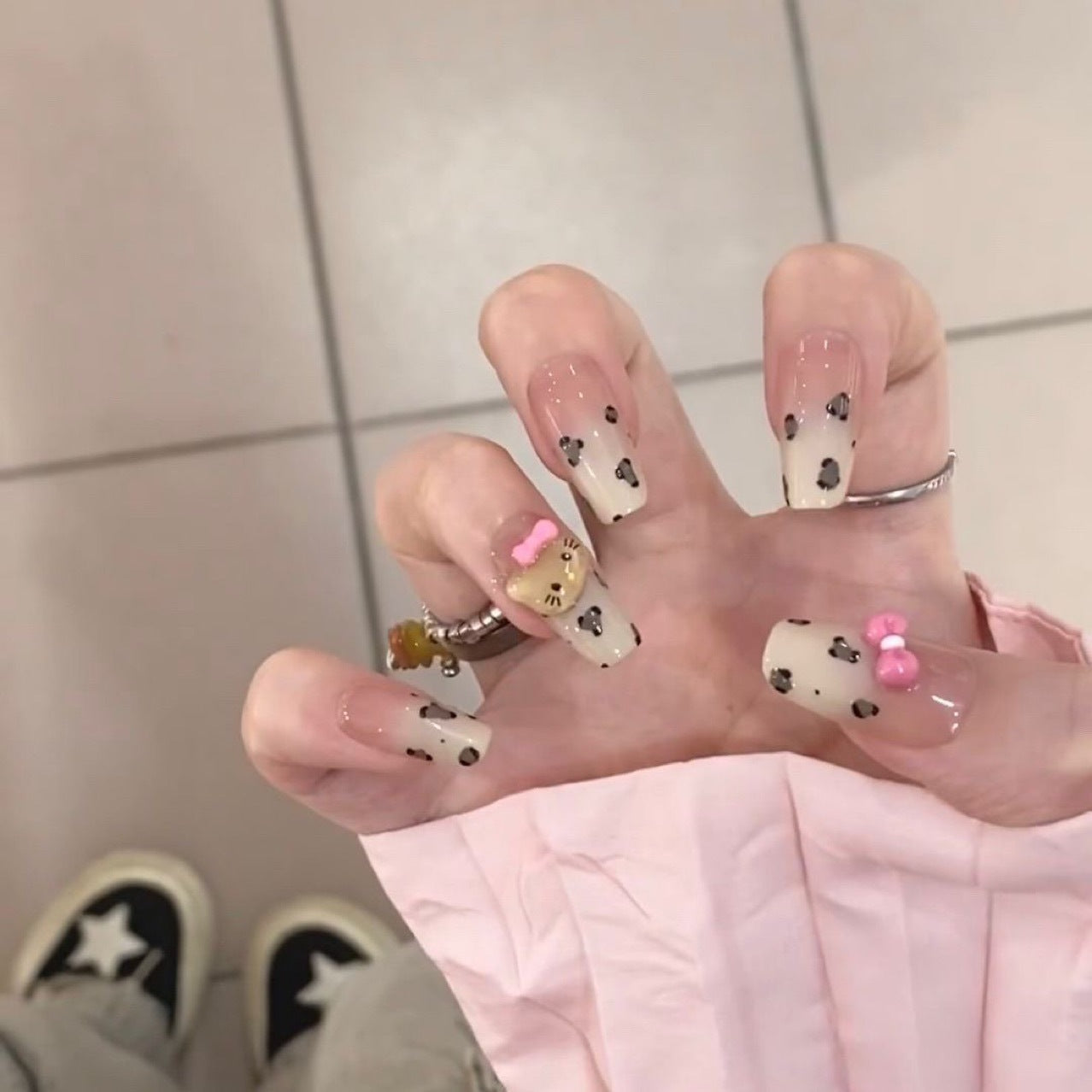 Verspielte Kunstfingernägel mit Niedlichen Tiermotiven Brehn