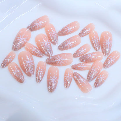 Glitzernde Schneeflocken Nagelkunst Brehn