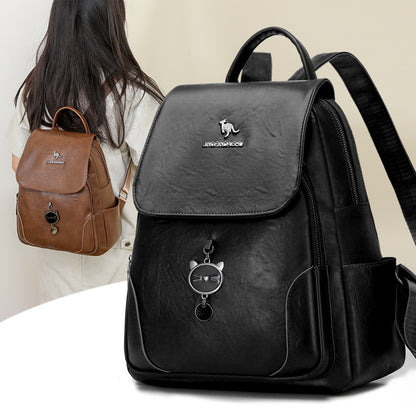 Süßer katzenmotivierter Leder-Rucksack Brehn